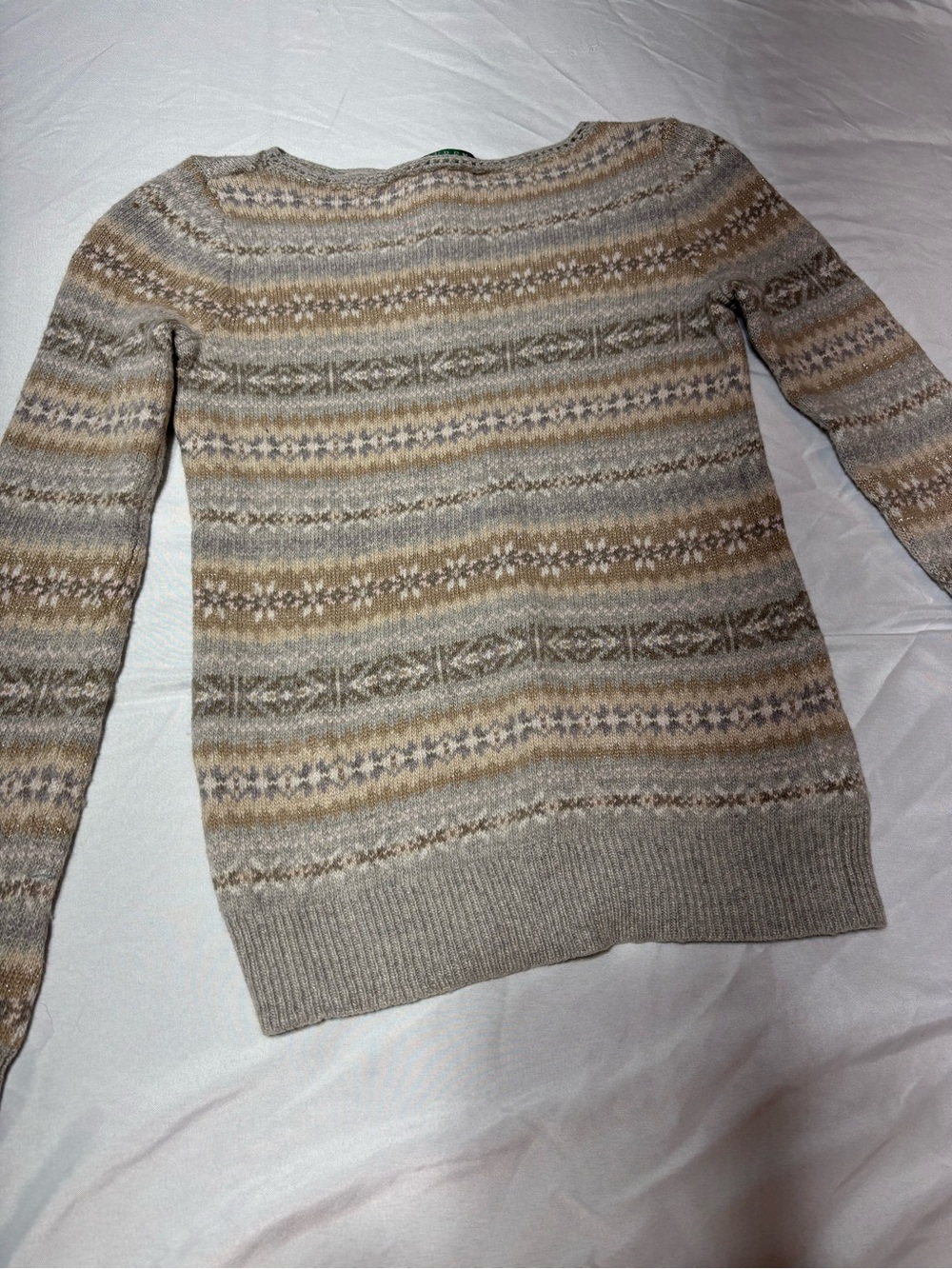 Lauren Ralph Lauren Petite XS Fair Isle Knit Sweater